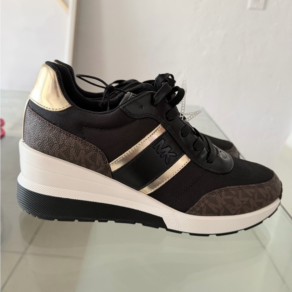 Michael Kors Black and Gold Women's Sneakers